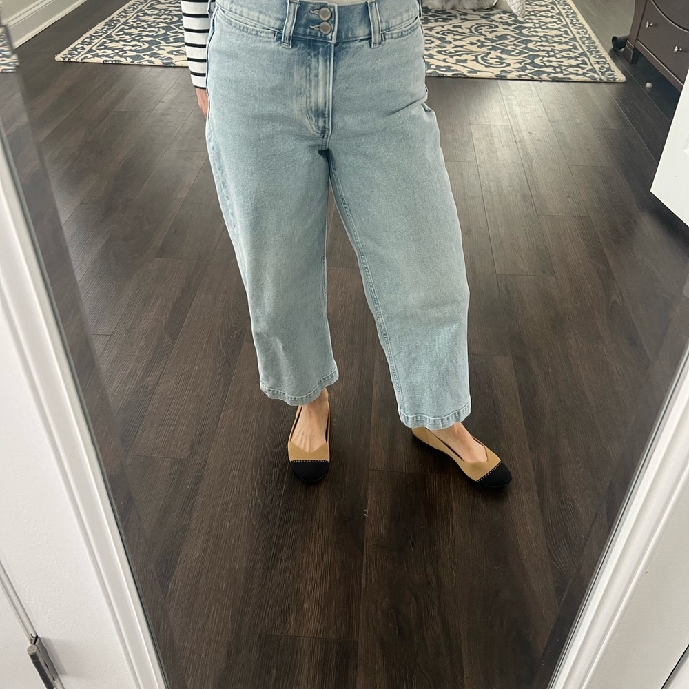 Banana Republic Blue Flare Wide Leg cropped Jeans